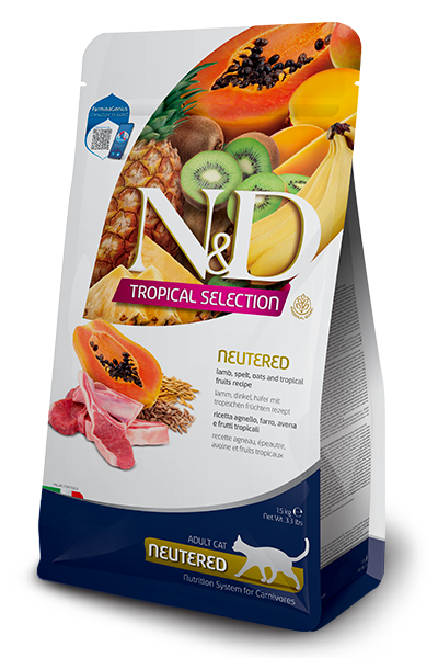 Agnello, farro, avena e frutti tropicali Neutered