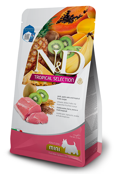 Suino, farro, avena e frutti tropicali Adult Mini